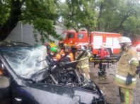 У Києві легковик в’їхав у дерево, травмувався водій