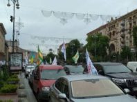 На Хрещатику мітинг частково перекрив дорогу [Фото]