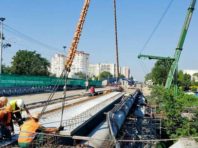 На Борщагівському шляхопроводі завершили встановлення нових балок  [Фото]
