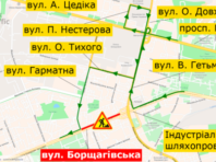 На вулиці Борщагівській перекриють рух транспорту: як об’їхати   [Інфографіка]