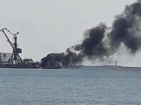 В порту окупованого Бердянська сильна пожежа